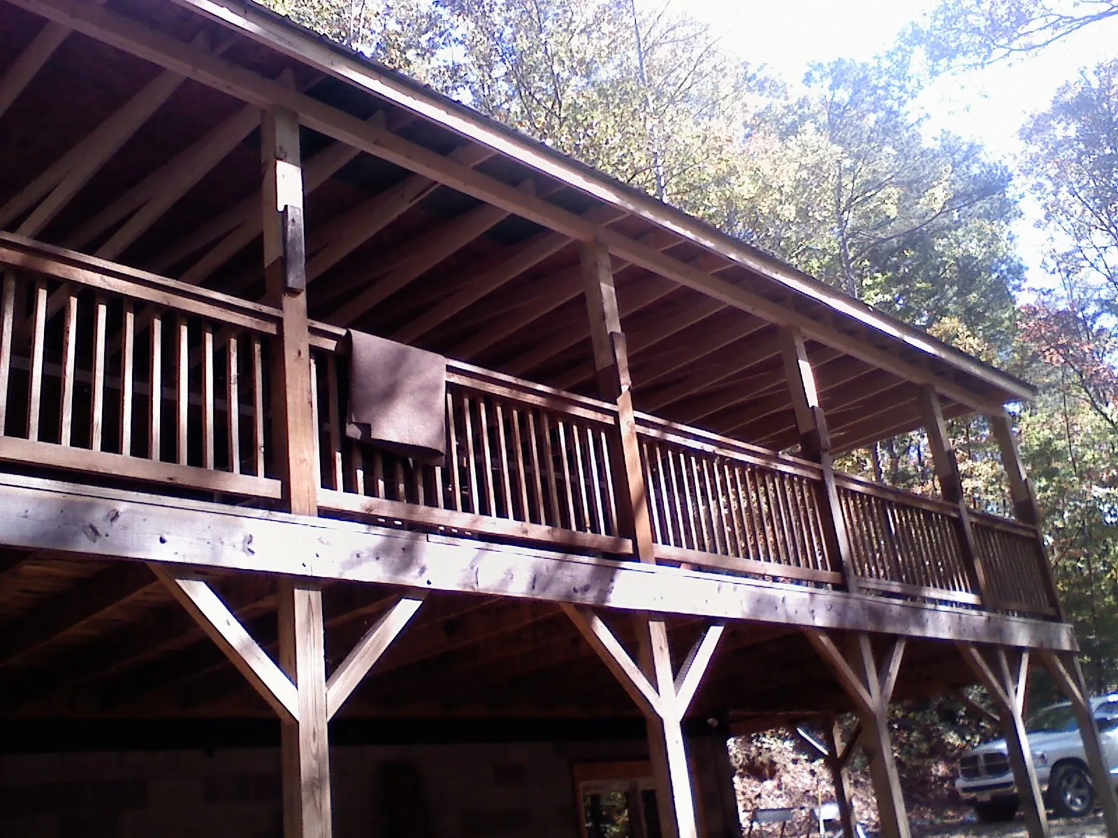 Timber framing under a new elevated porch and deck — Roof Leak Repair in Meadow Grove by Roofing Brothers